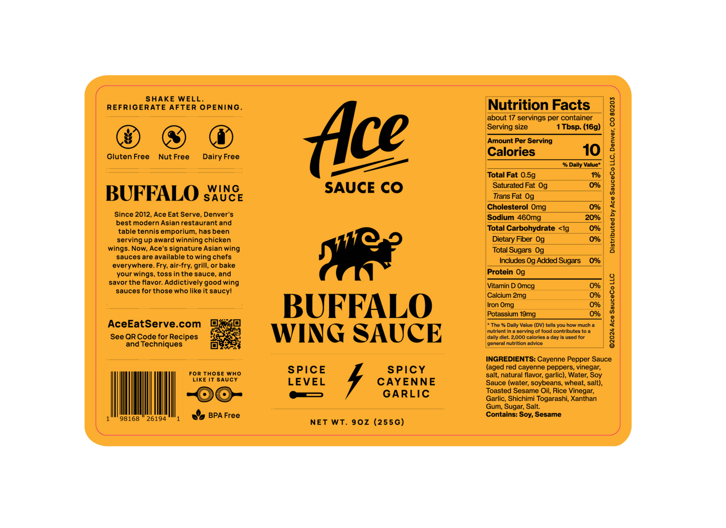 Charged with the heat of cayenne and the aromatic kick of garlic, our Asian Buffalo Wing Sauce is East meets West fusion in a bottle. Whether you're tossing wings, dressing a sandwich, or adding to eggs, this bold and fiery sauce packs a punch and delights your senses without bowling your taste buds over. Perfect for those who crave a little extra heat with a deliciously unique twist on this classic wing sauce.